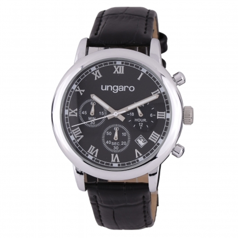 Hodinky s chronografem Primo Leather Black