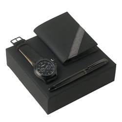 Sada Ungaro Black (keramické pero, pouzdro na vizitky & hodinky)