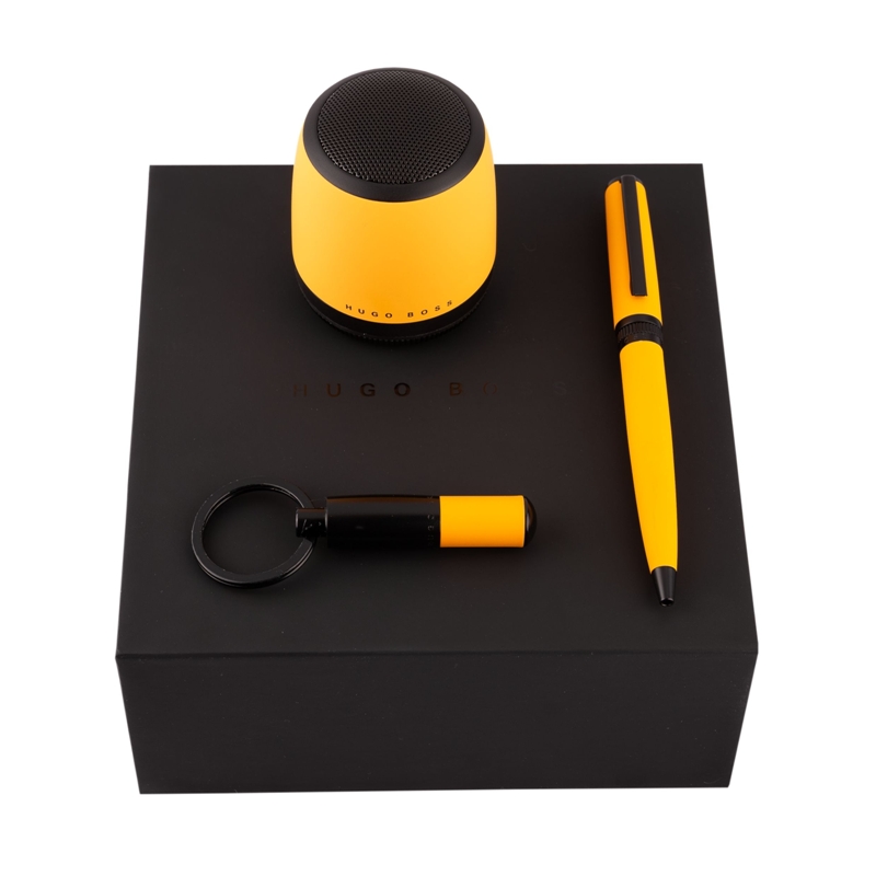 Sada Gear Matrix Yellow (kuličkové pero, klíčenka & speaker)